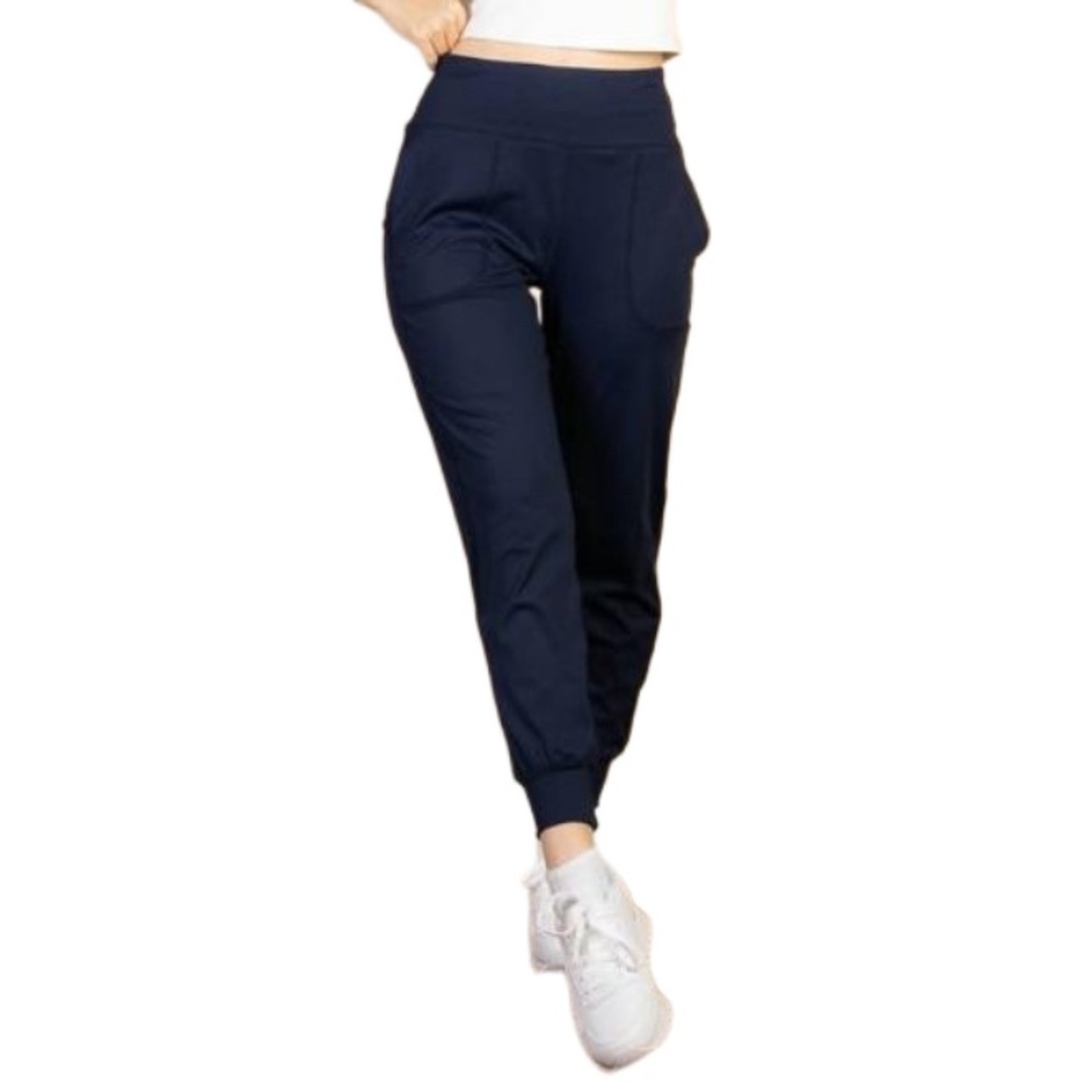 High Waisted Wide Women’s Waistband Joggers Navy